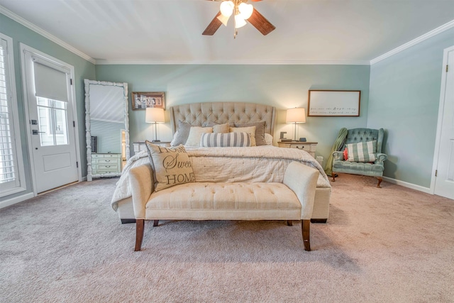 8986 Stratfield Cv, Germantown, TN 38139 - carpeted bedroom with ornamental molding and ceiling fan