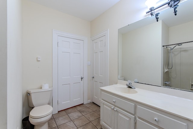 117 N High St, Waynesboro, TN 38485 - bathroom with a shower, vanity, and tile patterned flooring