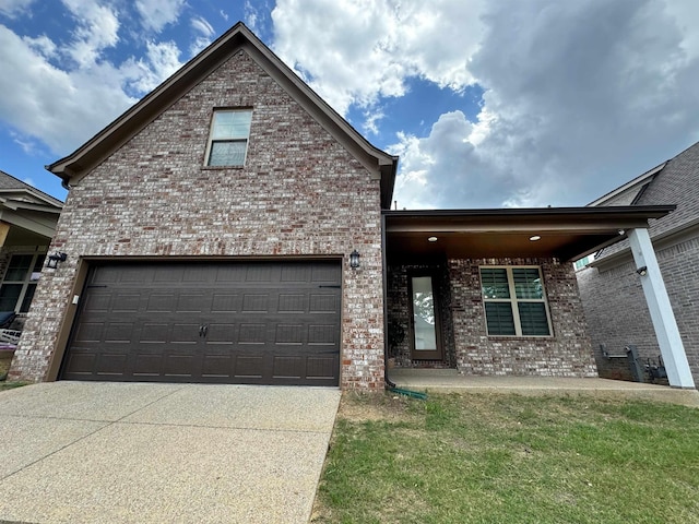 7412 Lost Trail Dr, Cordova, TN 38016 - view of front of home with brick siding and concrete driveway