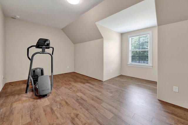 620 N Reid-Hooker Rd, Eads, TN 38028 - exercise area with hardwood / wood-style floors and lofted ceiling