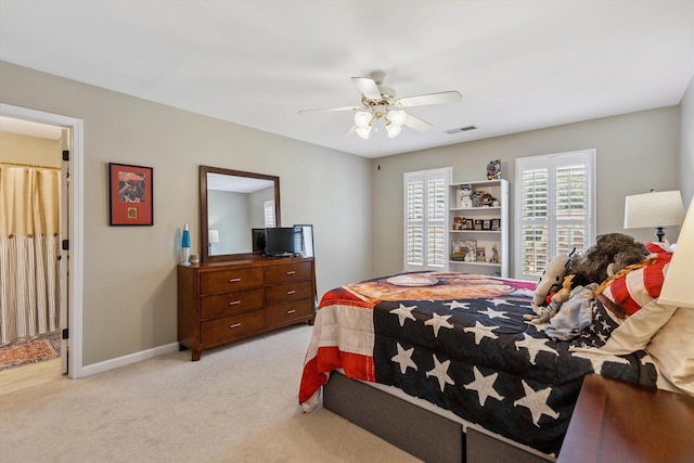 927 Oakmont Ridge Cv, Collierville, TN 38017 - bedroom with light colored carpet and a ceiling fan