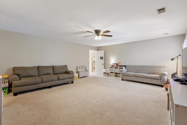 927 Oakmont Ridge Cv, Collierville, TN 38017 - carpeted living room with ceiling fan
