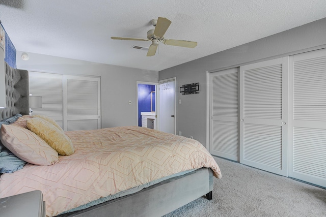 4764 Eagle Crest Dr Unit 4002, Memphis, TN 38117 - bedroom with carpet, a ceiling fan, and a textured ceiling