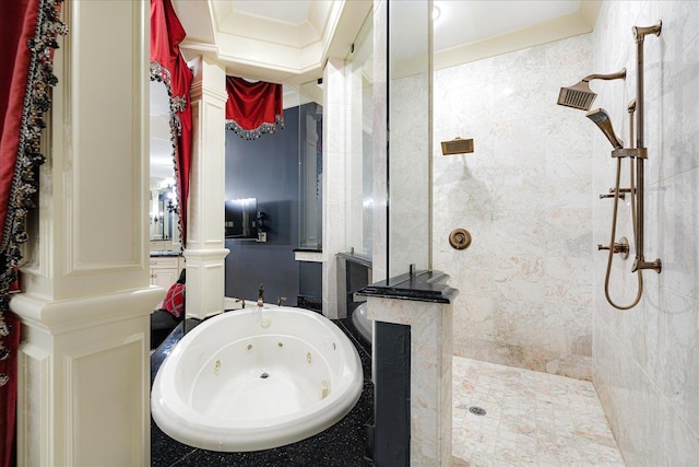 269 N Monterey Farms Cv, Collierville, TN 38017 - bathroom featuring walk in shower and a whirlpool tub