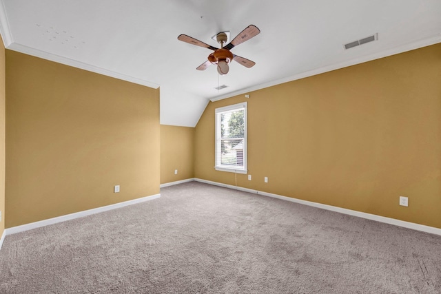 1062 Center Ridge Rd, Collierville, TN 38017 - bonus room with a ceiling fan, carpet, and vaulted ceiling