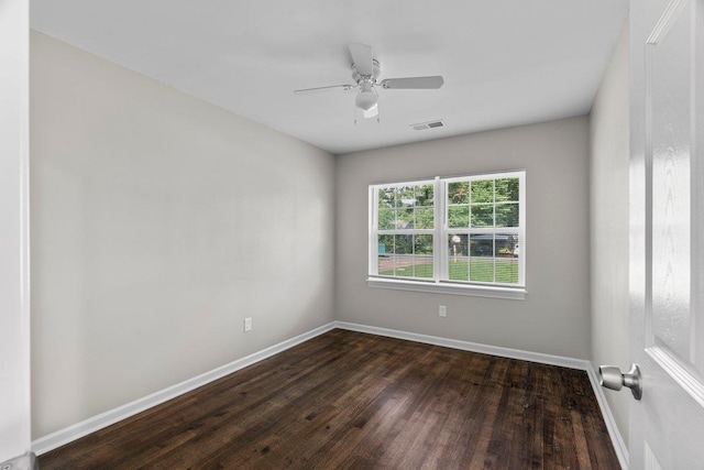 1169 Dovecrest Rd, Memphis, TN 38134 - spare room featuring dark wood finished floors and a ceiling fan