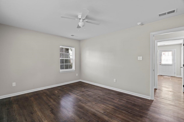 1169 Dovecrest Rd, Memphis, TN 38134 - empty room featuring a ceiling fan, wood finished floors, and a smoke detector