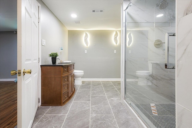 2826 Whitney Ave, Memphis, TN 38127 - full bathroom with vanity, a marble finish shower, and marble finish flooring