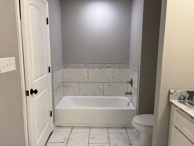 3758 Longfellow Rd, Memphis, TN 38108 - full bath featuring marble look tiles, vanity, and a bath