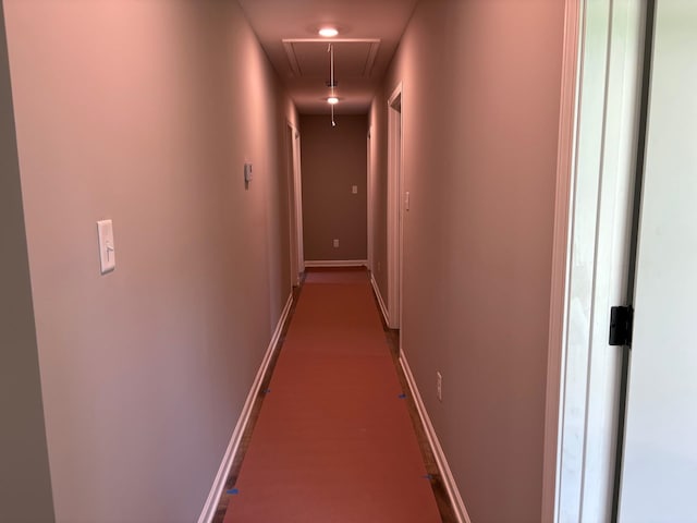 3758 Longfellow Rd, Memphis, TN 38108 - hallway featuring attic access and baseboards