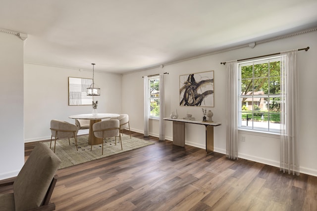 1149 Abbeville St, Collierville, TN 38017 - dining room with dark wood finished floors and baseboards