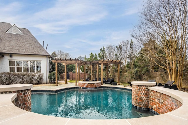 3217 Pointe Hill Cv, Memphis, TN 38125 - view of pool with a pergola, a pool with connected hot tub, and a patio