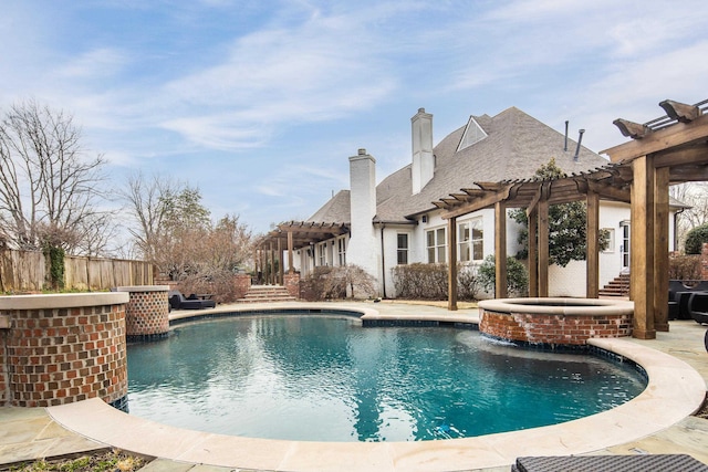 3217 Pointe Hill Cv, Memphis, TN 38125 - view of pool with a pergola and a pool with connected hot tub