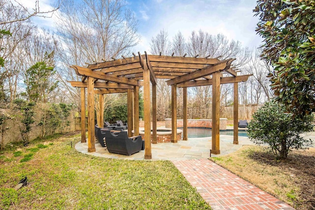 3217 Pointe Hill Cv, Memphis, TN 38125 - fenced backyard with a pergola and a patio area