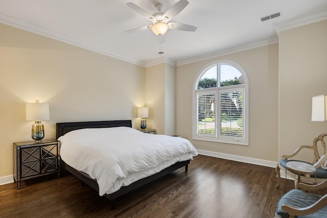 1426 Le Fleur Pl, Memphis, TN 38120 - bedroom featuring wood finished floors, ornamental molding, and ceiling fan