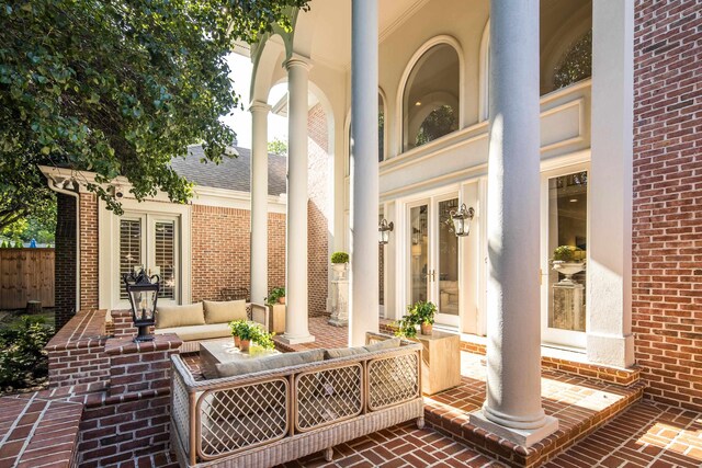 1426 Le Fleur Pl, Memphis, TN 38120 - view of patio / terrace with french doors and outdoor lounge area