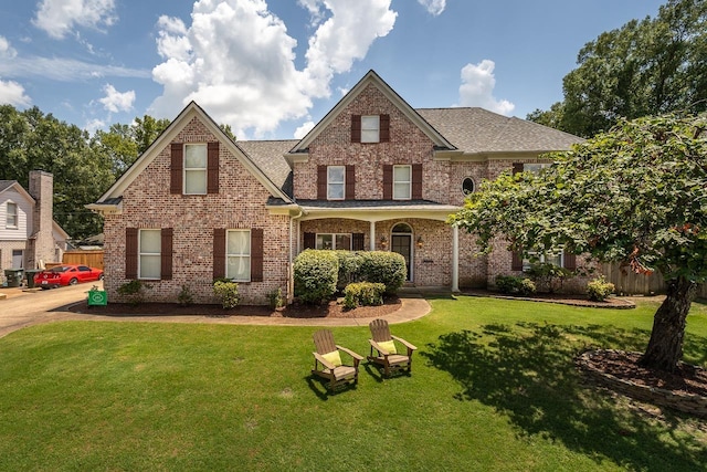 437 Duscoe St, Collierville, TN 38017 - view of front of property featuring brick siding, a front lawn, and roof with shingles