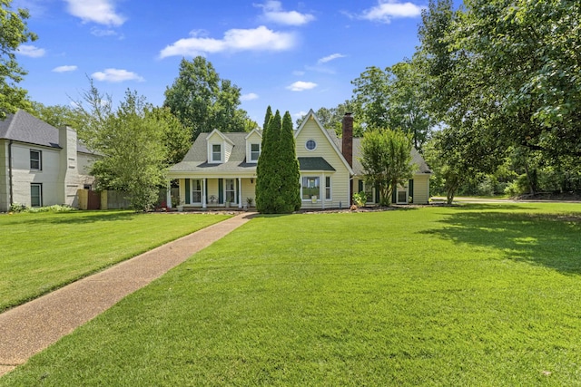 526 Royal Pecan Way, Collierville, TN 38017 - view of front facade featuring a front lawn, a chimney, and a porch