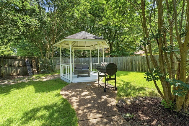 526 Royal Pecan Way, Collierville, TN 38017 - fenced backyard featuring a gazebo and a patio area
