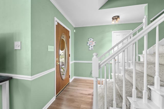 526 Royal Pecan Way, Collierville, TN 38017 - entrance foyer featuring ornamental molding, stairway, and wood finished floors