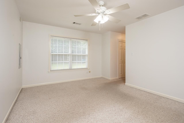 4924 Kimball Ave, Memphis, TN 38117 - spare room with light carpet, ceiling fan, and electric panel