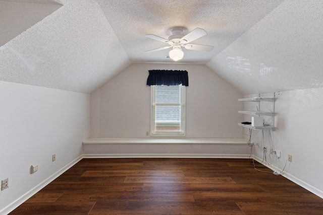 1504 Teal Wing Ln, Memphis, TN 38016 - bonus room featuring a textured ceiling, wood finished floors, vaulted ceiling, and a ceiling fan