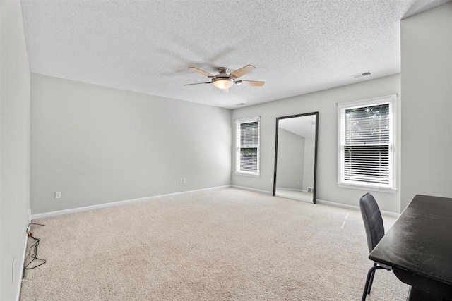1775 Lisson Cv, Collierville, TN 38017 - unfurnished office with a ceiling fan, carpet flooring, and a textured ceiling