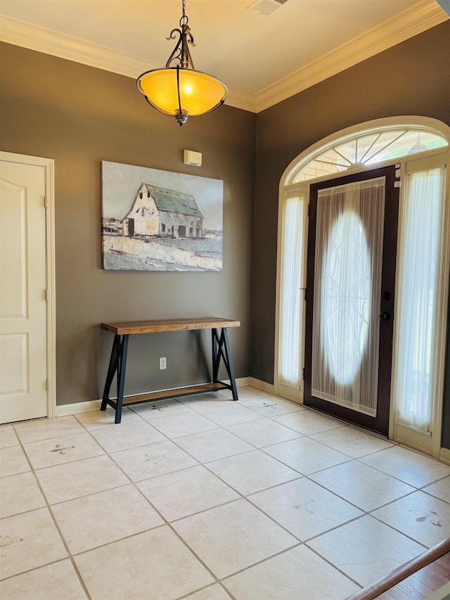 902 Wildbird Cv, Collierville, TN 38017 - foyer entrance with tile patterned flooring and crown molding