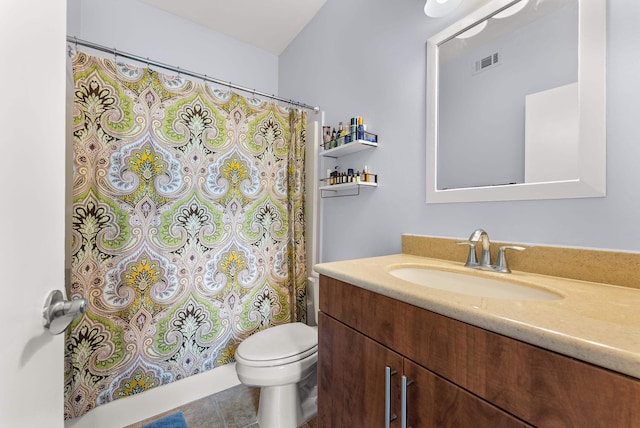 380 N Island Dr Unit 302, Memphis, TN 38103 - bathroom featuring vanity, curtained shower, and tile patterned floors