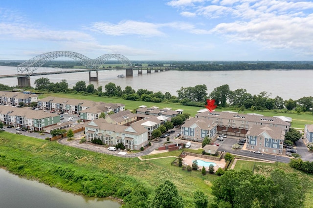 380 N Island Dr Unit 302, Memphis, TN 38103 - drone / aerial view of a notable bridge and a large body of water