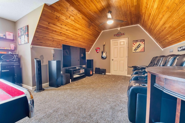 4362 Bridgestone Cir, Bartlett, TN 38135 - bedroom with carpet flooring, wood ceiling, and vaulted ceiling
