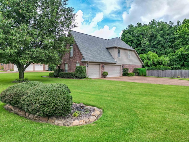 4362 Bridgestone Cir, Bartlett, TN 38135 - view of side of property with brick siding, asphalt driveway, an attached garage, and roof with shingles