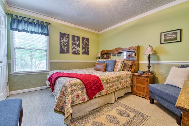 4362 Bridgestone Cir, Bartlett, TN 38135 - bedroom featuring a textured ceiling, carpet floors, and ornamental molding
