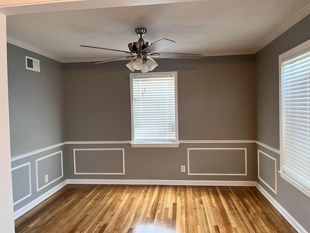 4282 Millbranch Rd, Memphis, TN 38116 - empty room featuring wood finished floors, ceiling fan, and ornamental molding