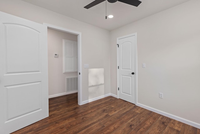 17 County Road 233rd Rd, Corinth, MS 38834 - empty room featuring ceiling fan, dark wood-type flooring, and recessed lighting