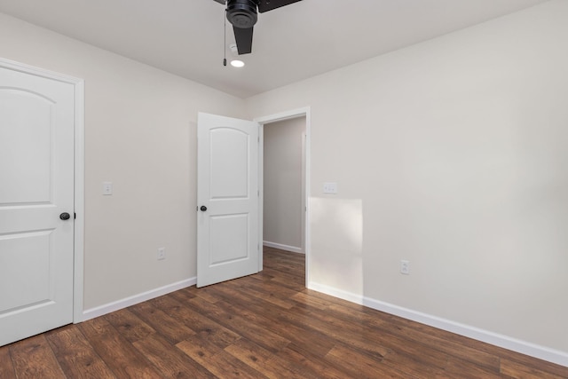 17 County Road 233rd Rd, Corinth, MS 38834 - unfurnished bedroom featuring dark wood-style flooring and ceiling fan