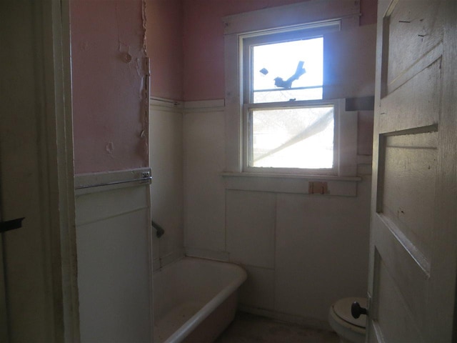 bathroom featuring plenty of natural light and toilet