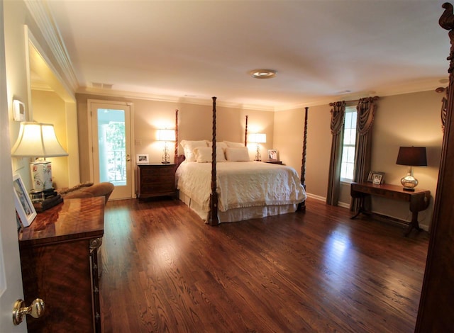 9351 Rocky Valley Cv, Memphis, TN 38018 - bedroom featuring dark hardwood / wood-style flooring and ornamental molding