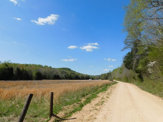 view of street with a rural view