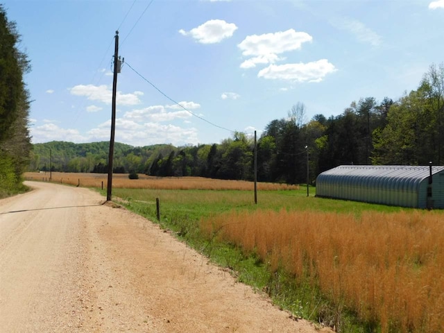 view of street with a rural view