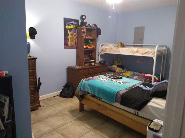 view of tiled bedroom