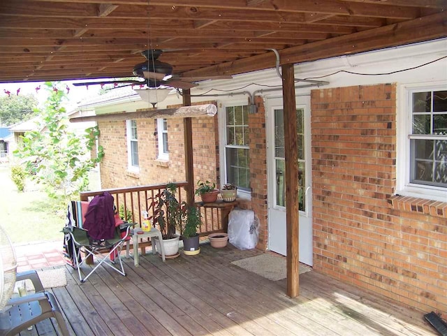 155 Eunice Lane, Savannah, TN 38372 - wooden terrace with ceiling fan