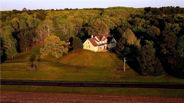 drone / aerial view with a rural view