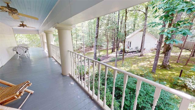 9351 Rocky Valley Cv, Memphis, TN 38018 - wooden terrace with ceiling fan