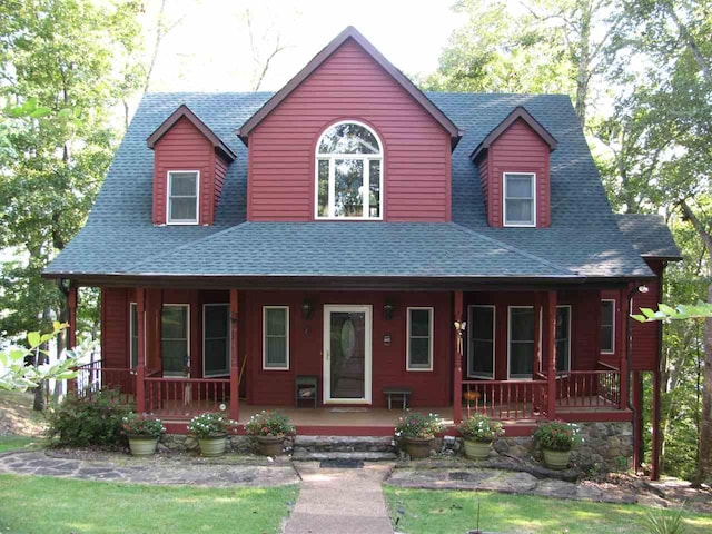 view of front of home with covered porch