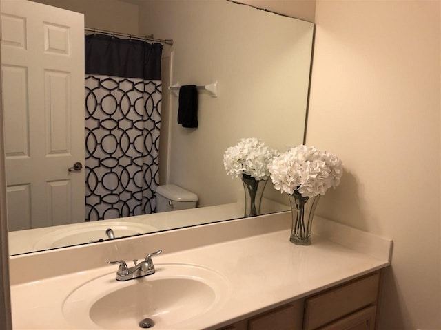 bathroom featuring toilet and vanity