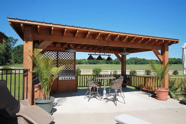 view of patio featuring area for grilling