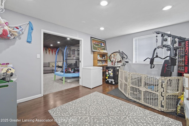 4246 Black Cherry Ln, Mason, MI 48854 - playroom featuring wood finished floors and recessed lighting