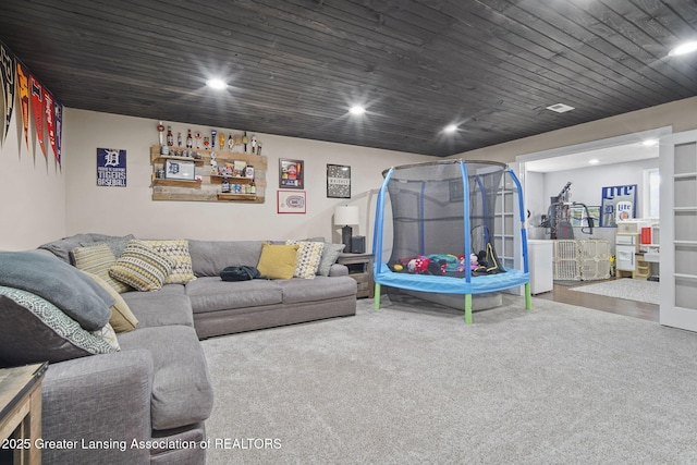 4246 Black Cherry Ln, Mason, MI 48854 - carpeted living area featuring recessed lighting