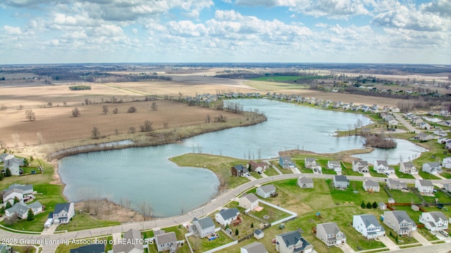 4246 Black Cherry Ln, Mason, MI 48854 - aerial view of property and surrounding area featuring a large body of water and nearby suburban area